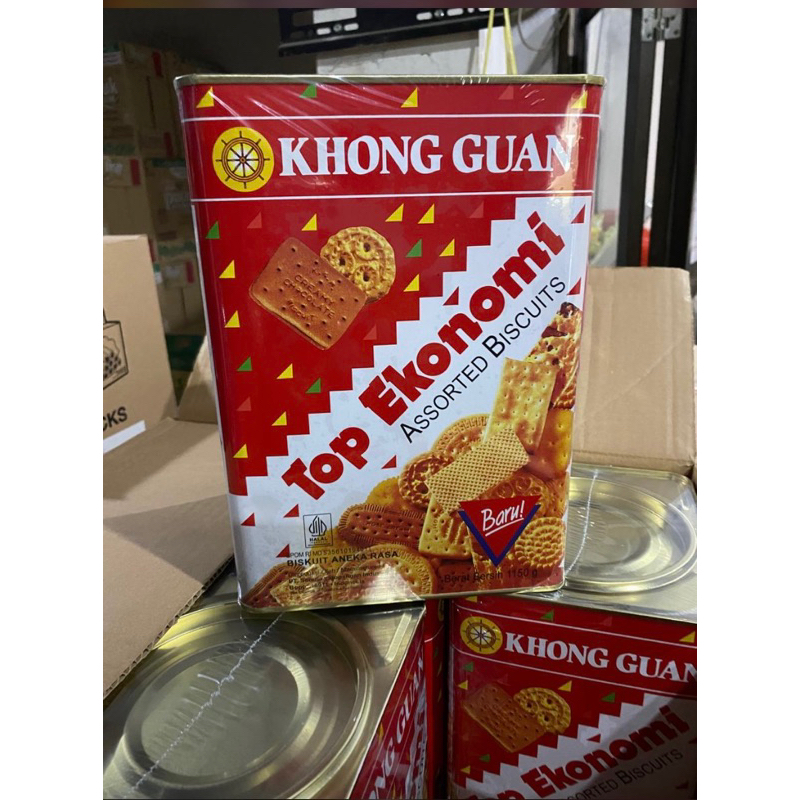 

Khong Guan Assorted Top Biskuit Ekonomi Kaleng Besar [1150g] | Festive