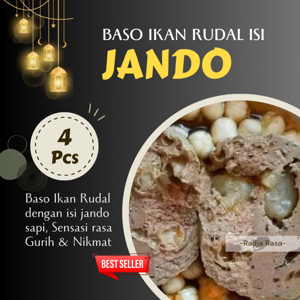 

Bakso Ikan Rudal Sinar Bahari Varian isi Jando / Tetelan Isi 4 Pcs
