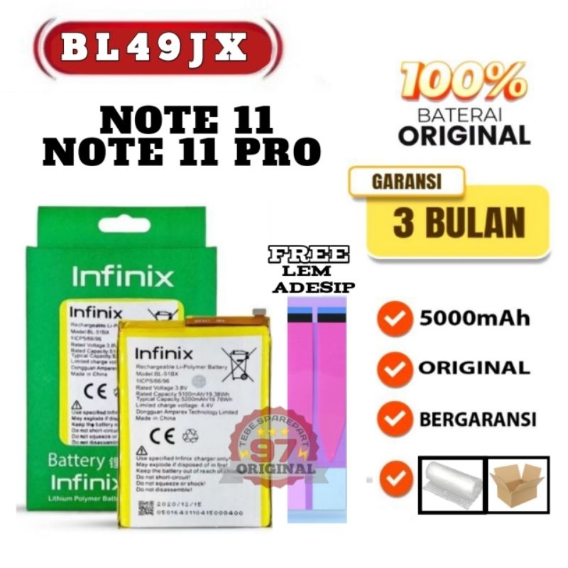 Battre Battery Batre Infinix Not 11s / Infinix Not 11 Pro Original / BL-49JX Baterai Infinix Origina
