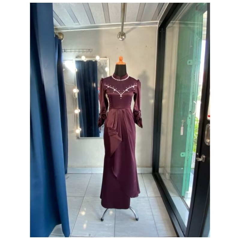 [ Terlaris ] Karisma Dress Simple Mewah Slim Fit | Gamis Pesta Bridesmaid 2024 | Gaun Duyung Pesta |