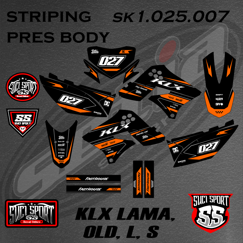 STIKER DECAL STRIPING KLX 150 L, S, OLD, KLX 150 LAMA, 2009-2015, KAWASAKI, (SK1.025.007)