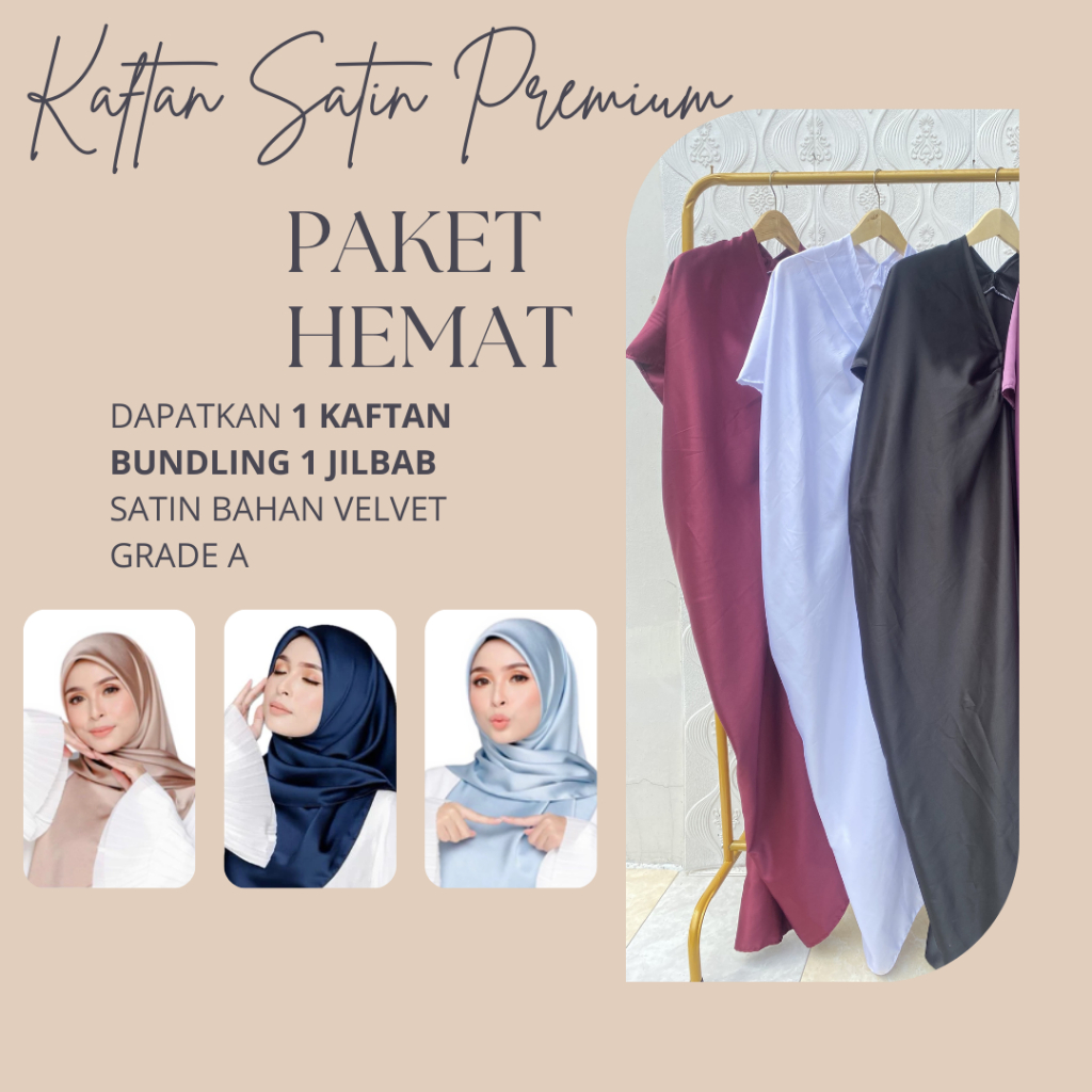 NEW Promo Kaftan Satin Premium Kaftan Jumbo Kaftan Jilbab Kaftan Hari Raya Dress Kondangan Dress Pes