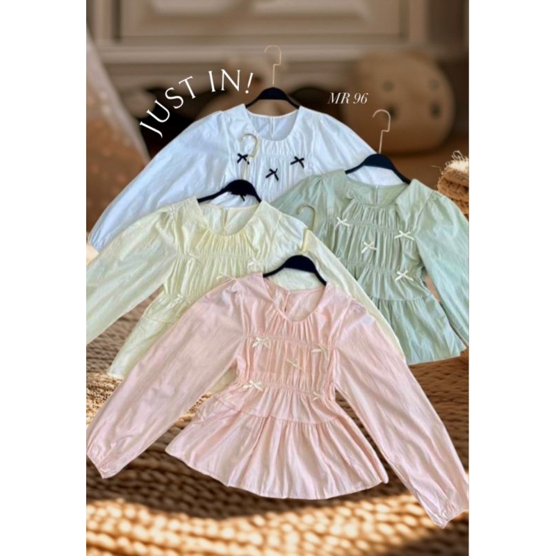 BLOUSE KERUT BAHAN POPLINE STRETCHY ATASAN WANITA GAYA KOREA