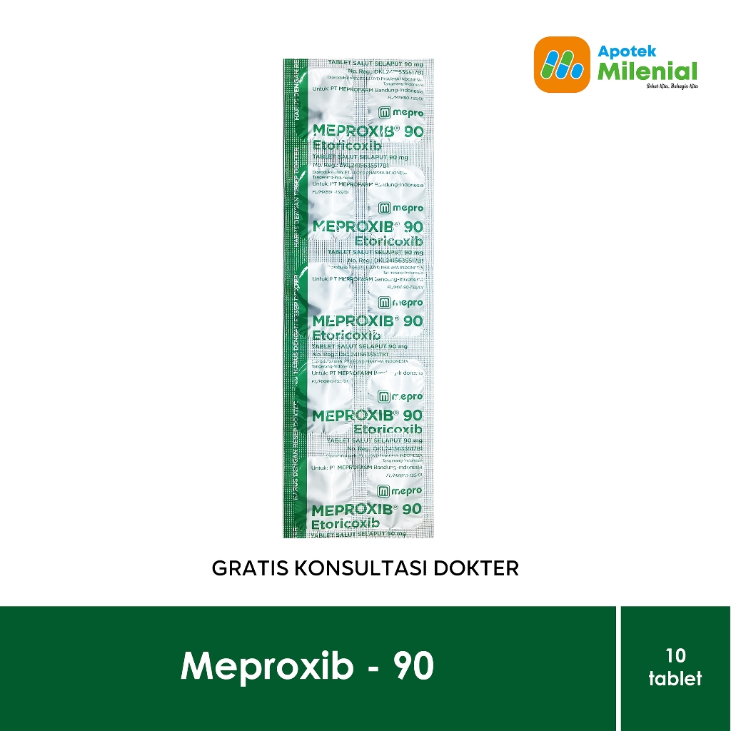 Meproxib 90 Mg Strip 10 Tablet / Etoricoxib 90 Mg