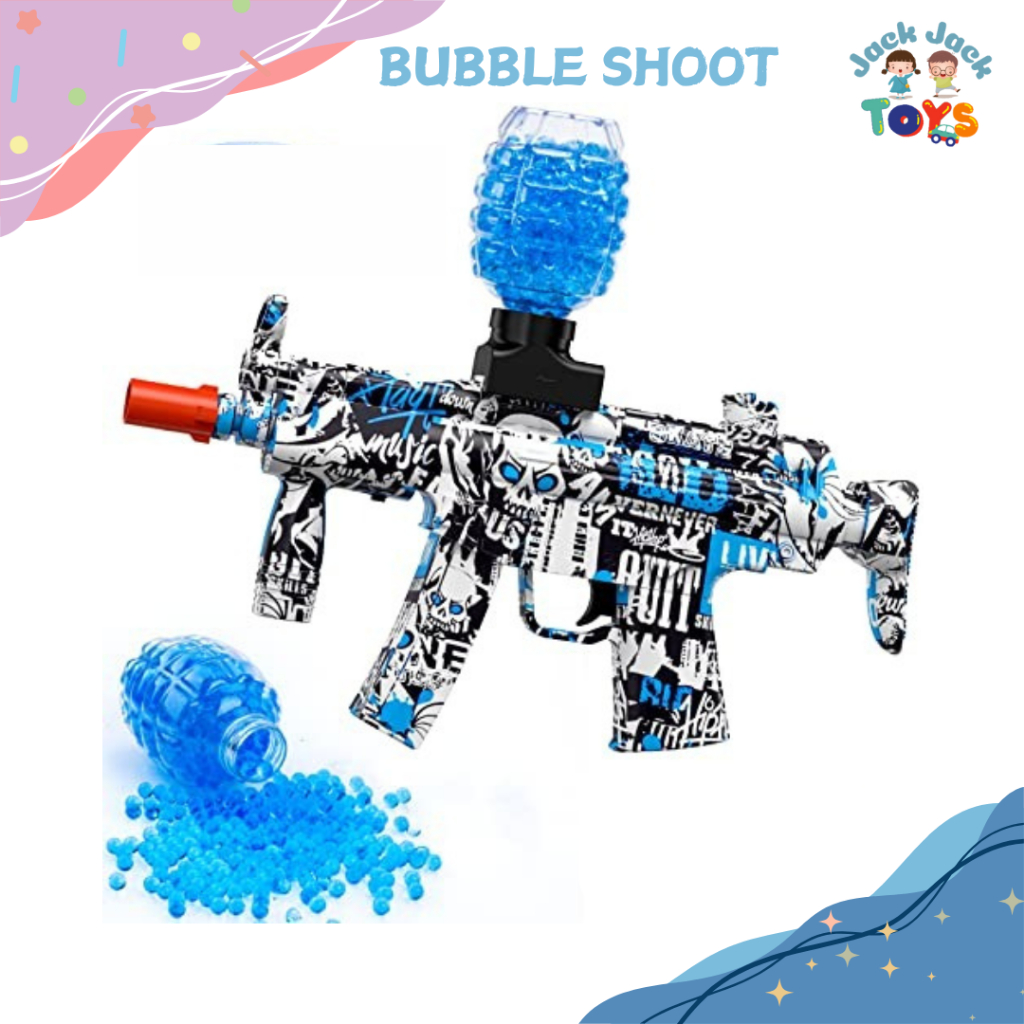 Jackjacktoys Mainan Anak Laki-Laki Elektrik Water Gel Blaster Gun Tembak-Tembakan Baterai MP5 Kado A