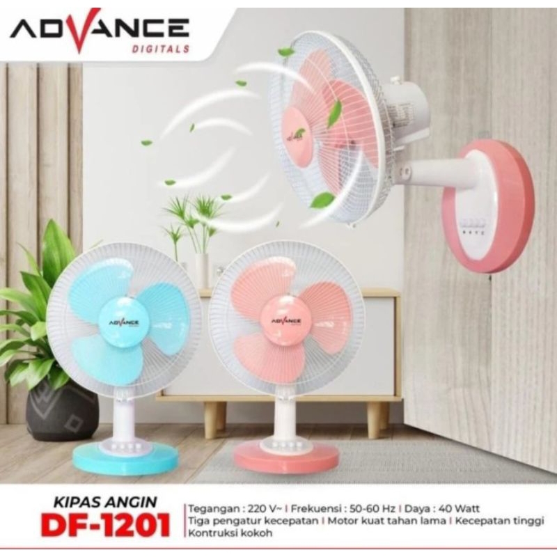 ADVANCE KIPAS ANGIN 2IN1 DUDUK & DINDING - KIPAS ANGIN DUDUK ADVANCE 12 INCH - KIPAS ANGIN MEJA 12 I