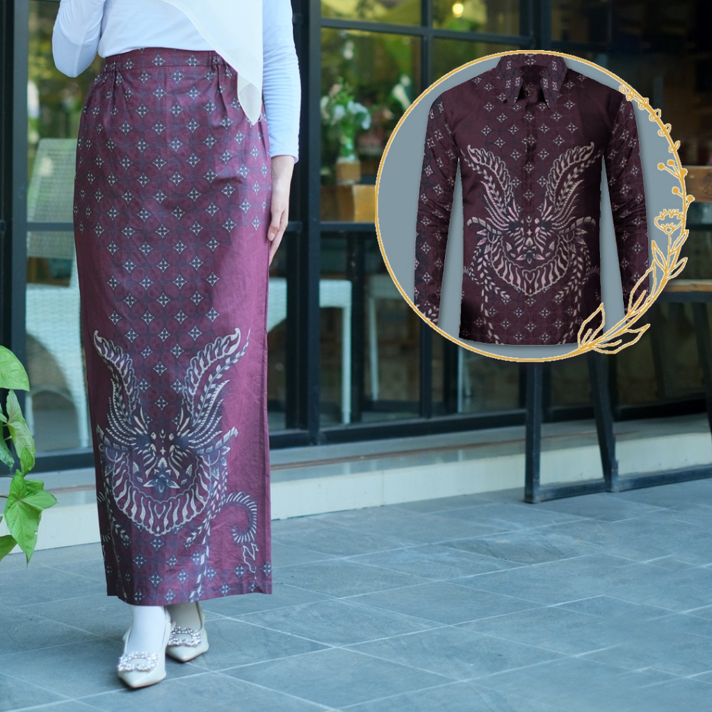 Batik Couple Termurah - Rok Batik Couple Bawahan Batik Model Span Instan Bahan Katun Premium Kemeja 