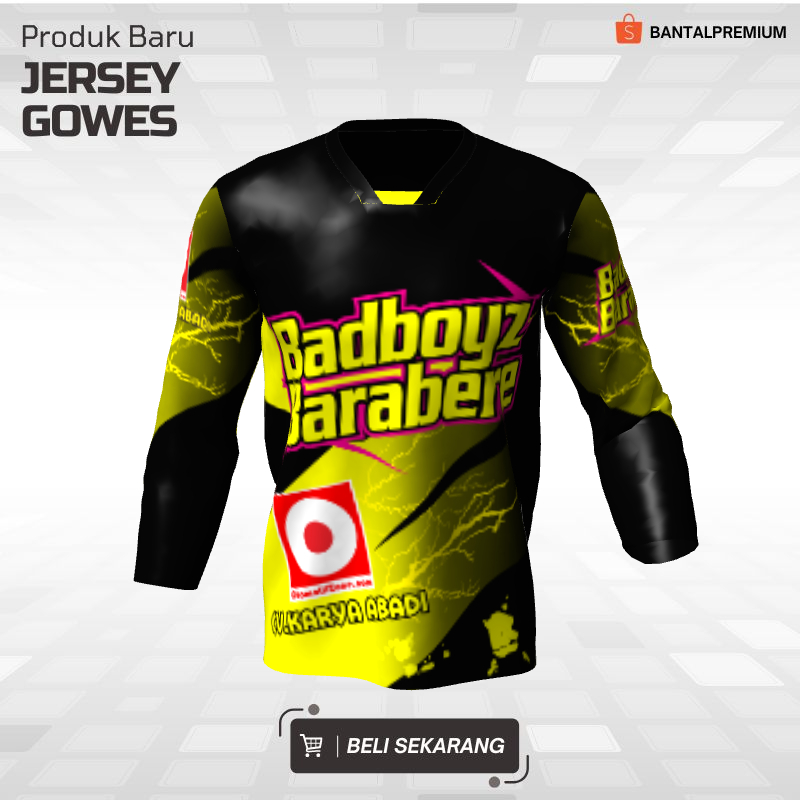 Kaos Jersey Racing Balap Hitam Motif Petir 57 - Jersey Racing Custom Full Printing Lengan Panjang