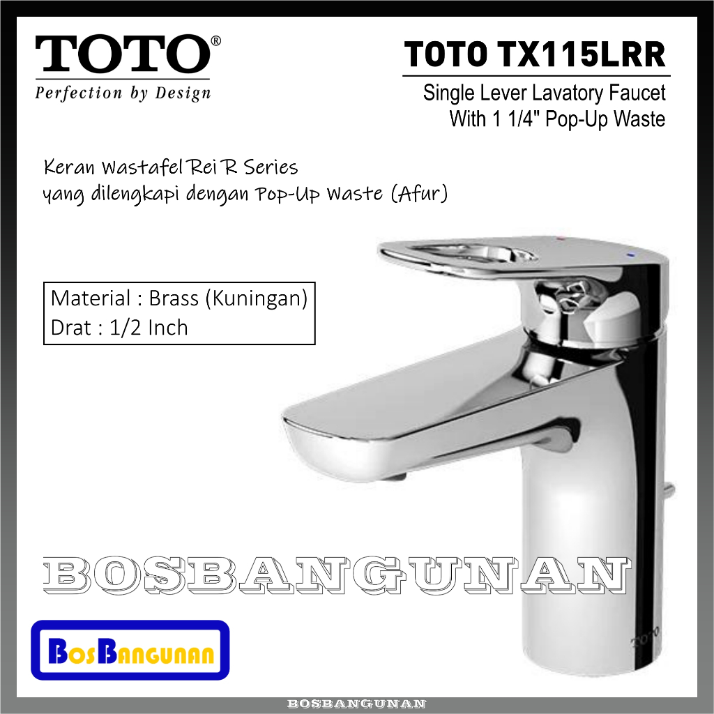 Keran Wastafel TOTO TX115LRR (PANAS-DINGIN) / Kran Wastafel TOTO TX 115 LRR / Keran Air TOTO / TOTO 