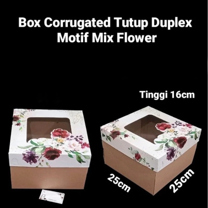 

Box Corrugated Tutup Duplex Dus Hampers Shabby Putih 25x25x16cm