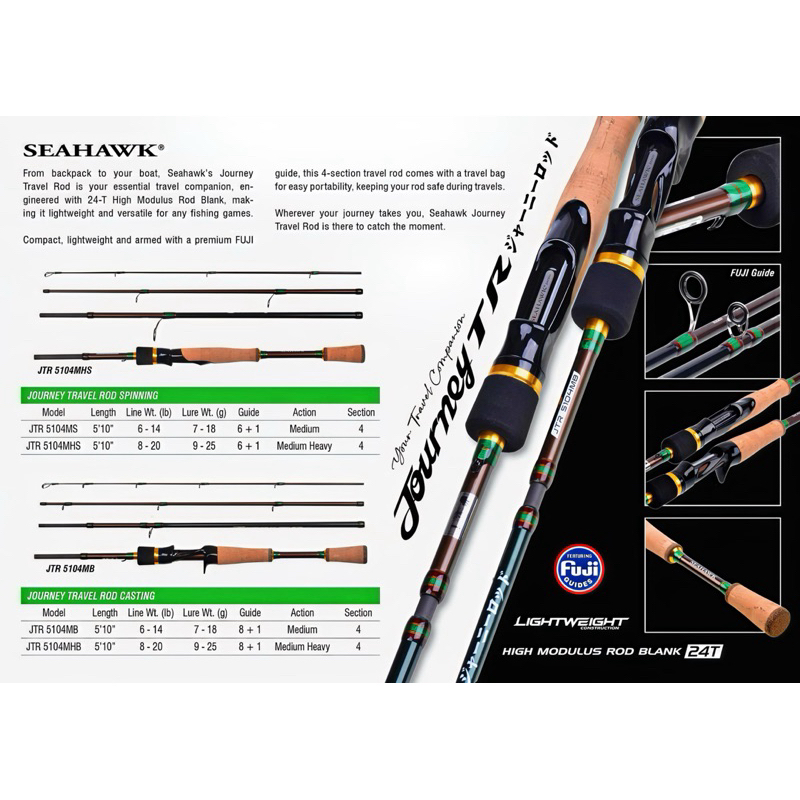 JORAN TRAVEL ROD SEAHAWK JOURNEY TR READY TYPE BC & SPINNING