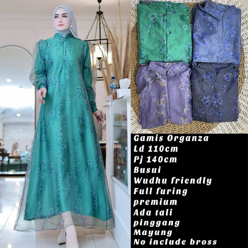 gamis shaukia organza premium