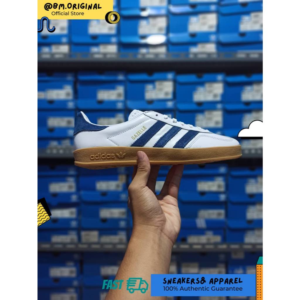 Adidas Gazelle Indoor White Mystery Blue Gum JS4146