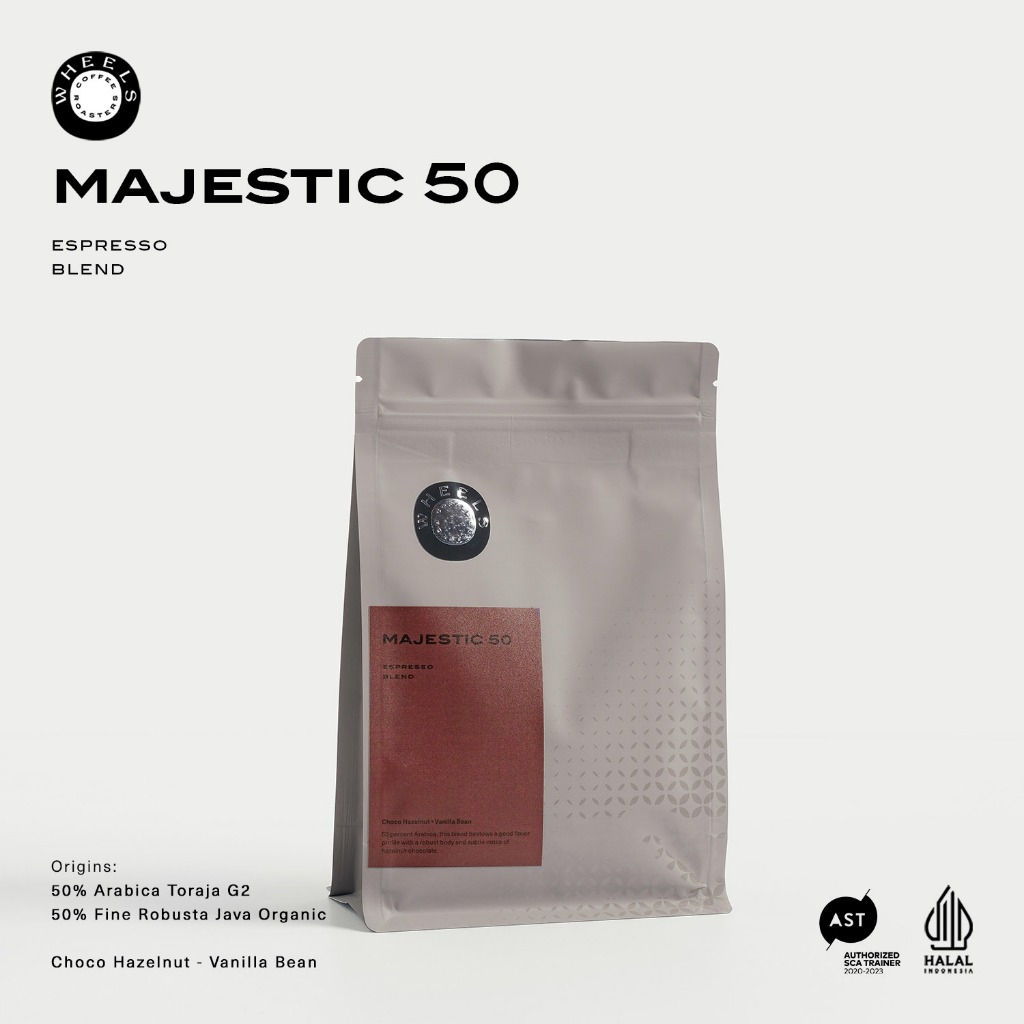 

Majestic 50 Espresso Blend 50 Arabica 50 Robusta Wheels Coffee Roasters