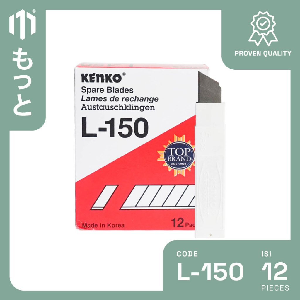 

Kenko Cutter Blade L-150 - Isi Pisau Pemotong / Cutter 18mm - 1 Box Isi 12 Pack
