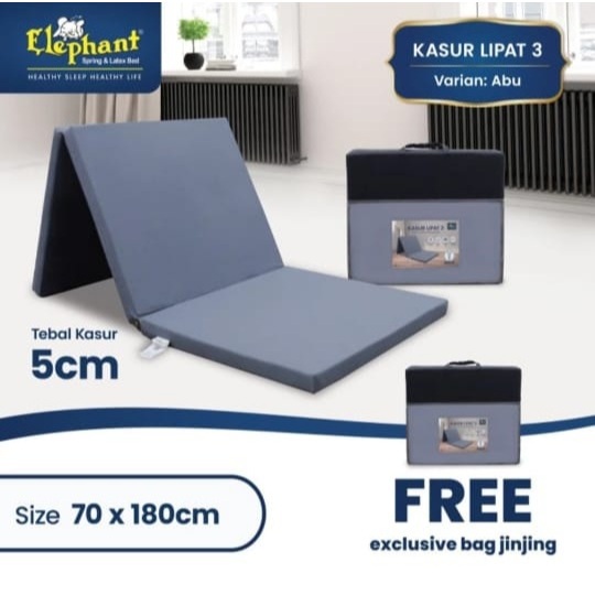 Kasur Lipat Tiga Elephant 70x180 cm Tebal 5 cm FREE Tas Ekonomis