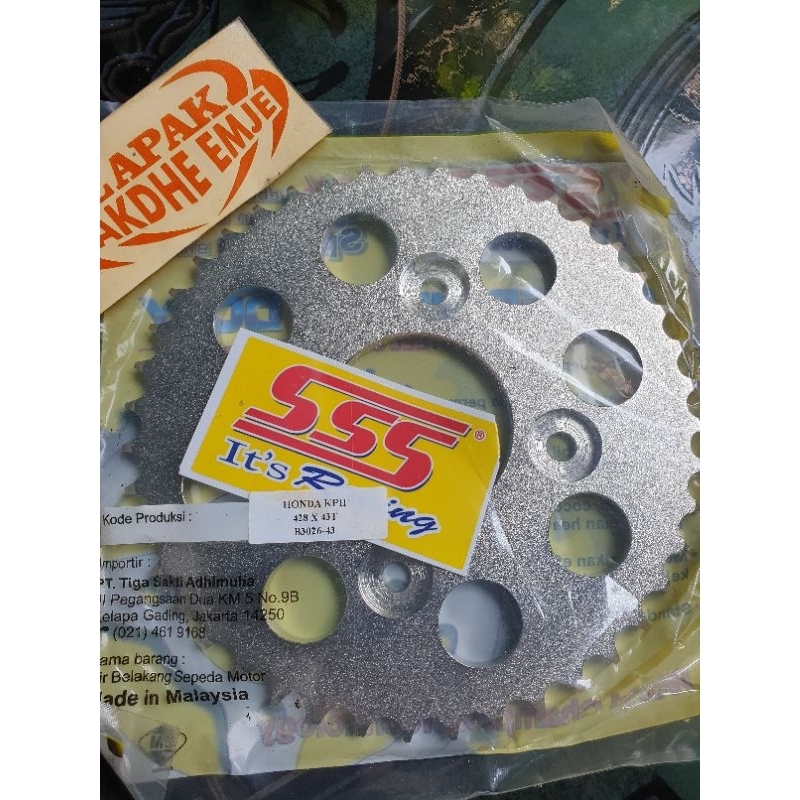 GEAR BELAKANG SSS 428 43 KPH KHARISMA SUPRA X 125 BLADE REVO SATRIA FU FACELIFT ORIGINAL SSS GER GIR