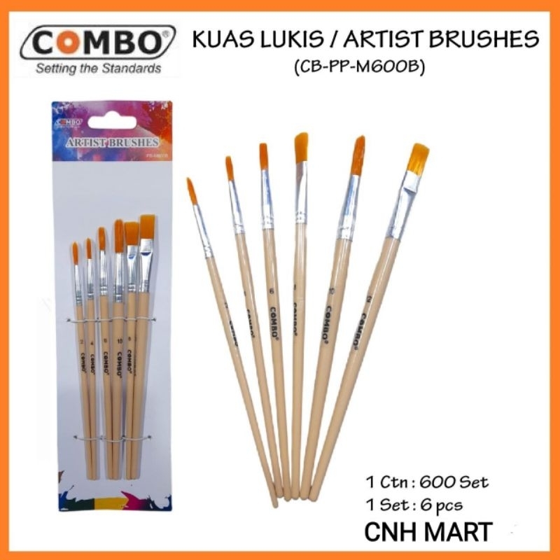 

Kuas Lukis - Kuas Set Isi 6 - Brush GM 16AB Kuas Set Isi 6 - Combo CC-PP-M600B