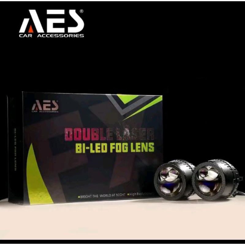 AES FX DOUBLE LASER 3 INCH FOGLAMP BILED MOBIL aes fx FOG LENS FOGLEM DLB HONDA / TOYOTA