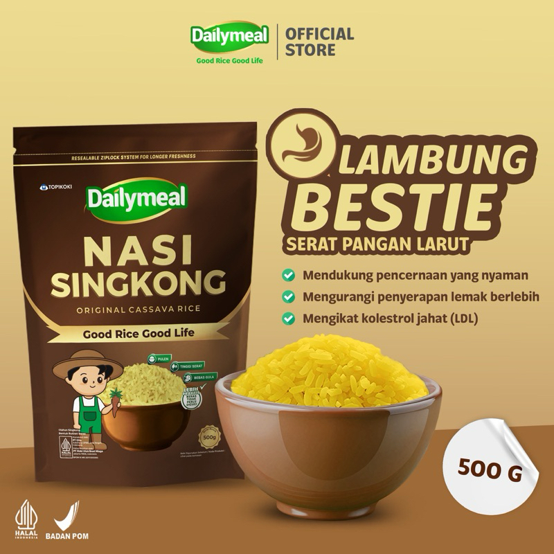 

Dailymeal - Cassava Rice / Nasi Singkong 500g - Kaya Serat, Cocok untuk Gaya Hidup Sehat