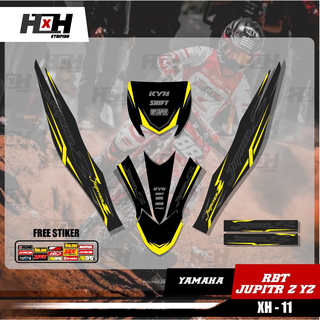 STICKER STRIPING RBT YAMAHA Sticker Striping Jupiter Z BURHAN Variasi List Motor Racing BEBEK STIKER