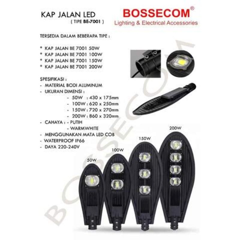 LAMPU JALAN/PJU BOSSECOM BE-7001 (MODEL KOBRA)