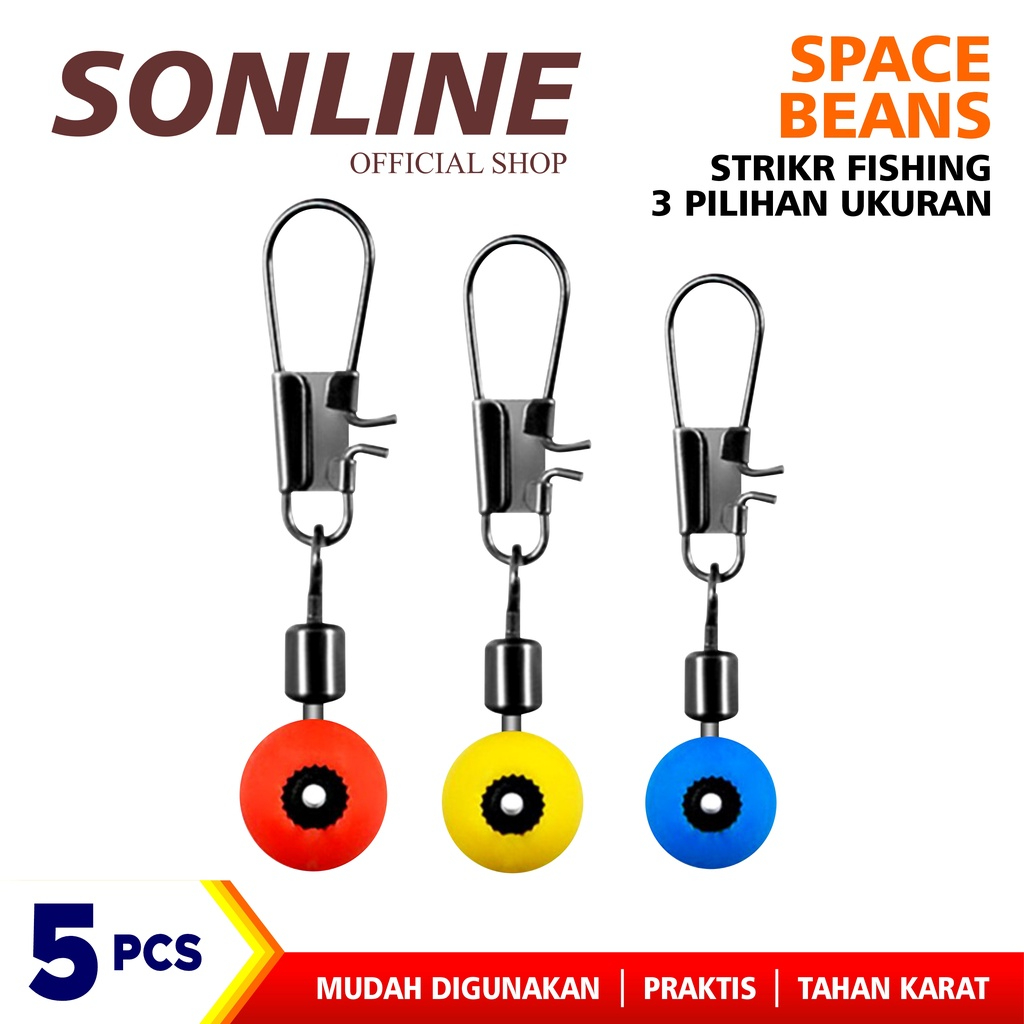 SONLINE Konektor Bobber Space Beans Swivel Fishing Stopper Fishing  Apung Untuk Umpan Pancing
