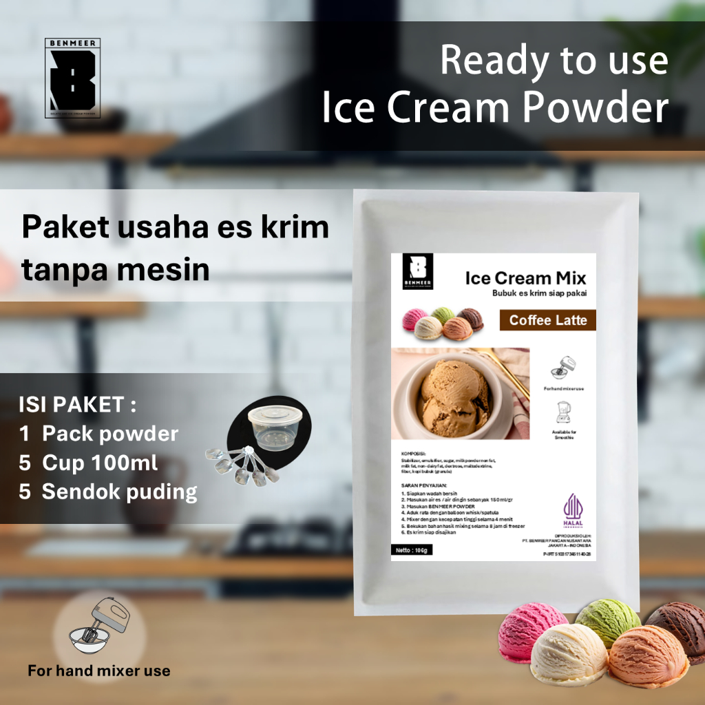

Paket usaha Ice Cream rumahan - Powder Ice Cream Manual Coffee Lattee