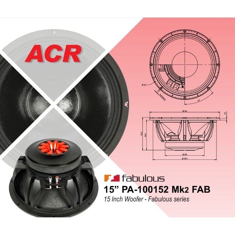 Speaker ACR Fabolus PA100152 Mk2 15 inch 1800 Watt Subwoofer Kualitas Bagus