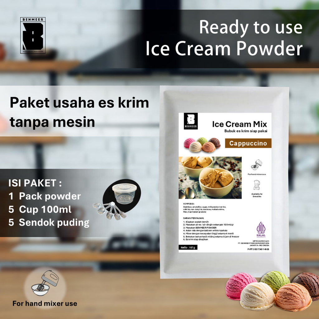 

Paket usaha Ice Cream rumahan - Powder Ice Cream Manual Cappucino