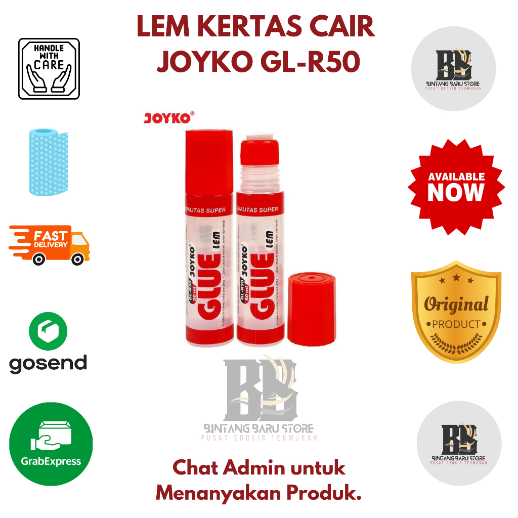 

[HARGA 1 LUSIN] JOYKO - LEM KERTAS CAIR GL-R50 - SUPERIOR QUALITY - 50ML