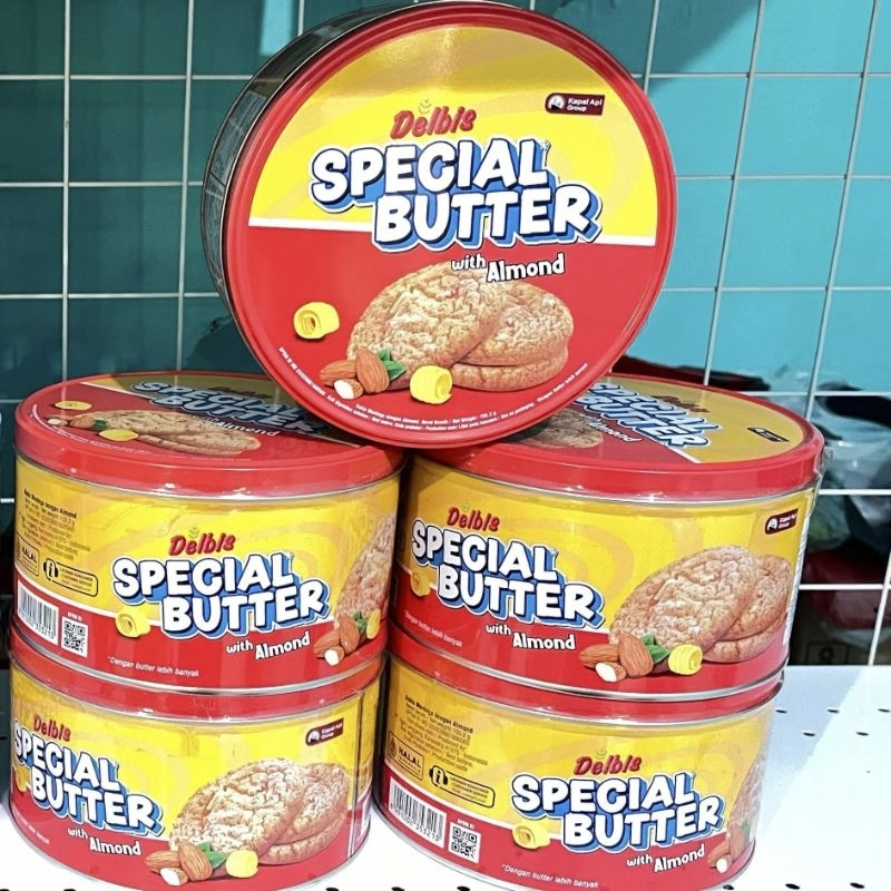 

Kue kering DELBIS spesial Butter with Almond kemasan kaleng 155,2gr murah.