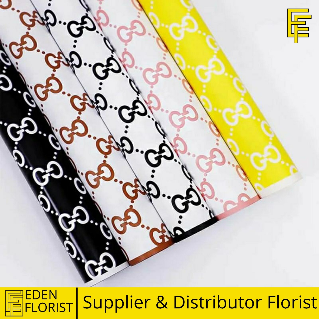 

20 Lembar Kertas Buket Branded Merek Bunga Cellophane Buket Kertas Bunga Paper Flower Wrapping KB6118