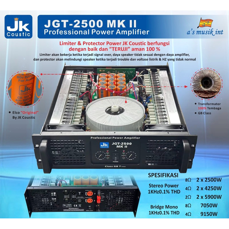 Power Amplifier JK COUSTIC JGT 2500 Class GB