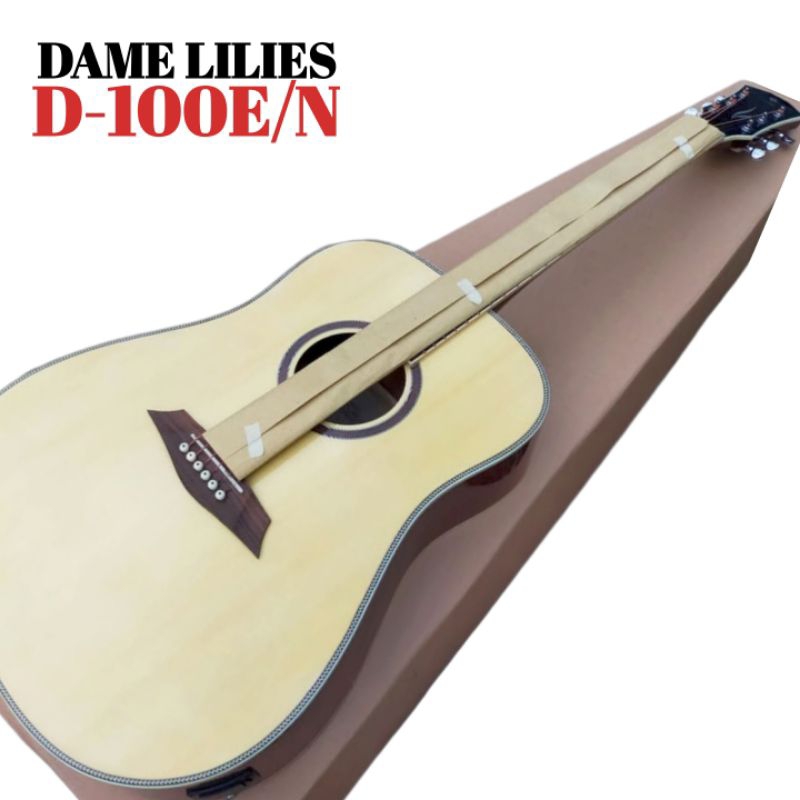 Gitar Akustik Elektrik Dame Lilies DE-100 N Dreadnought 41inch