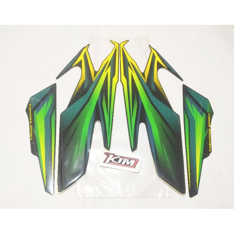 STRIPING STICKER BODY RX KING 2005 HITAM HIJAU SET