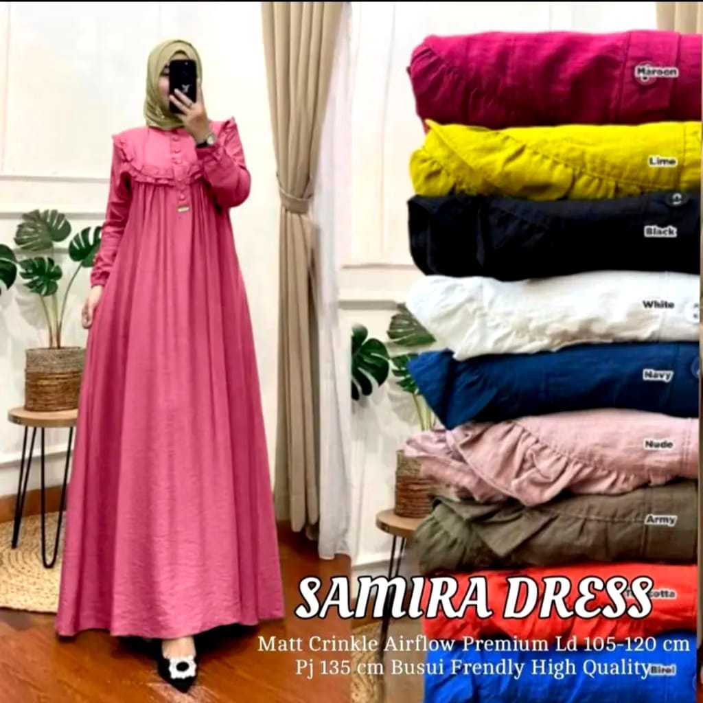Gamis Crinkle Airflow Terbaru 2025 | Gamis Muslim Wanita | Baju Muslim Lebaran 2025