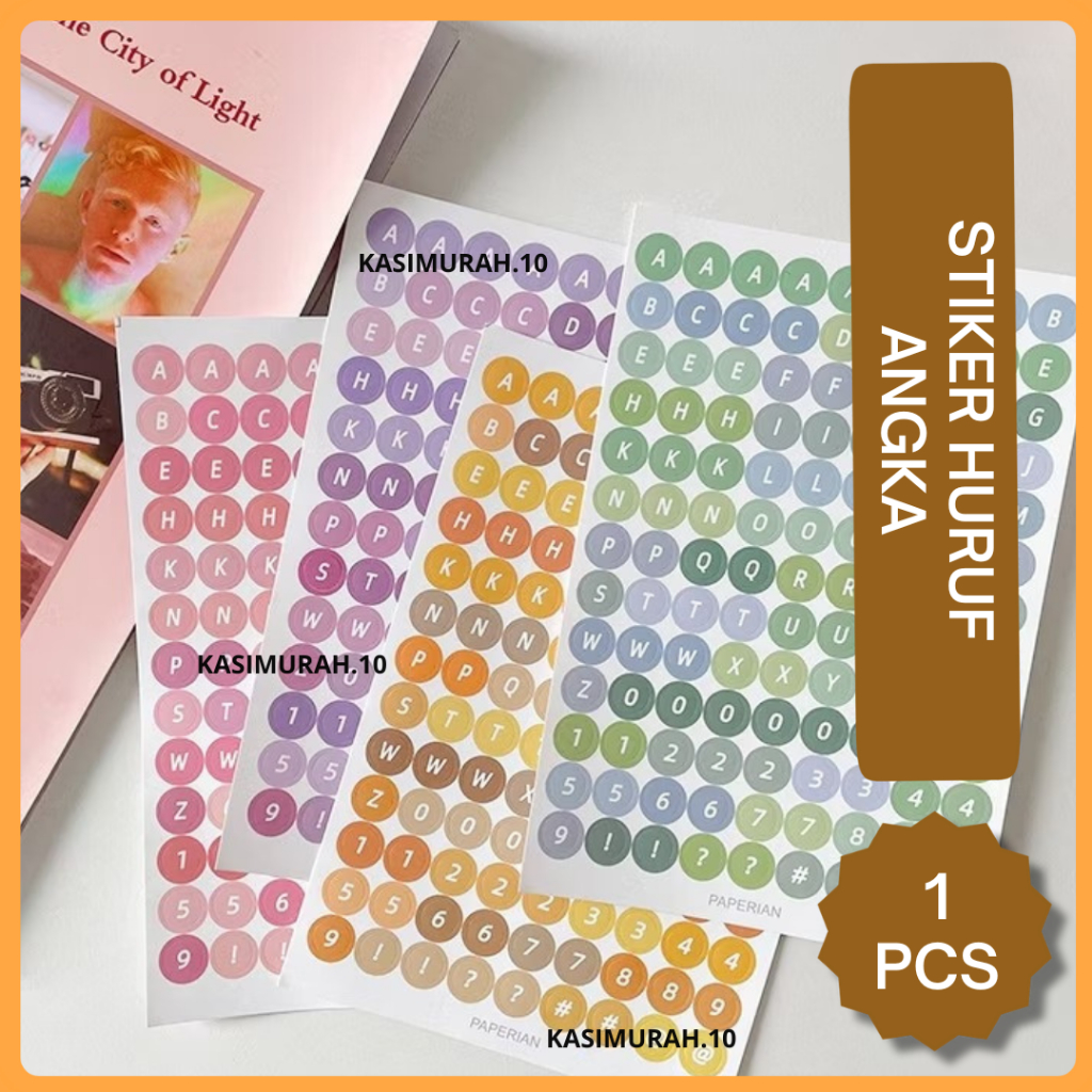 

Stiker Huruf Dan Angka Warna Pastel / Hiasan Buku Diary / Stiker Huruf Bulat Lengkap / Stiker Angka