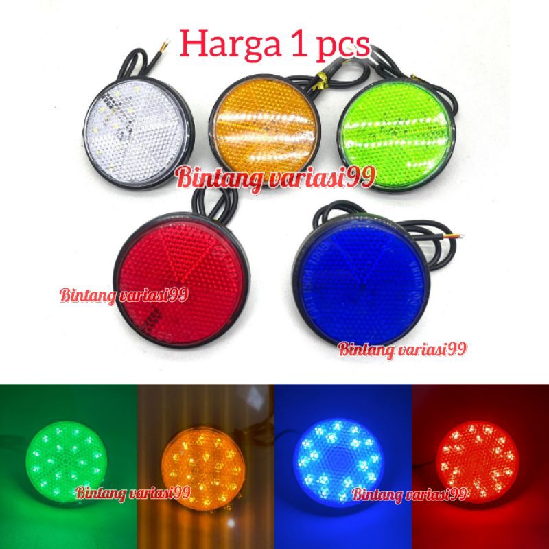 Lampu Stop Rem Mata Kucing BULAT universal Motor Mobil DC 12volt