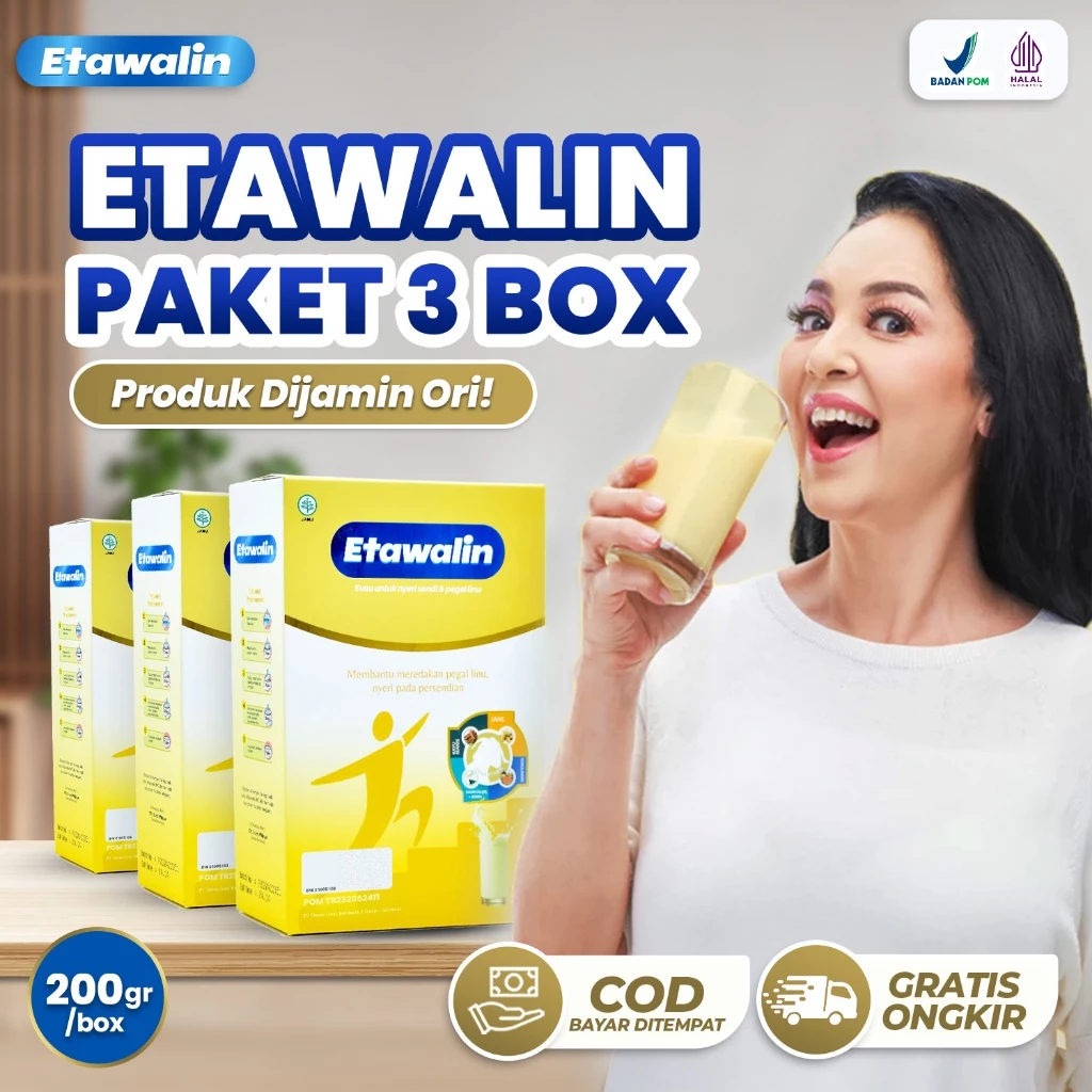 

[ 3 BOX ] Etawalin - Susu Etawa Atasi Nyeri Tulang & Sendi, Rematik & Permasalahan Tulang Terlaris