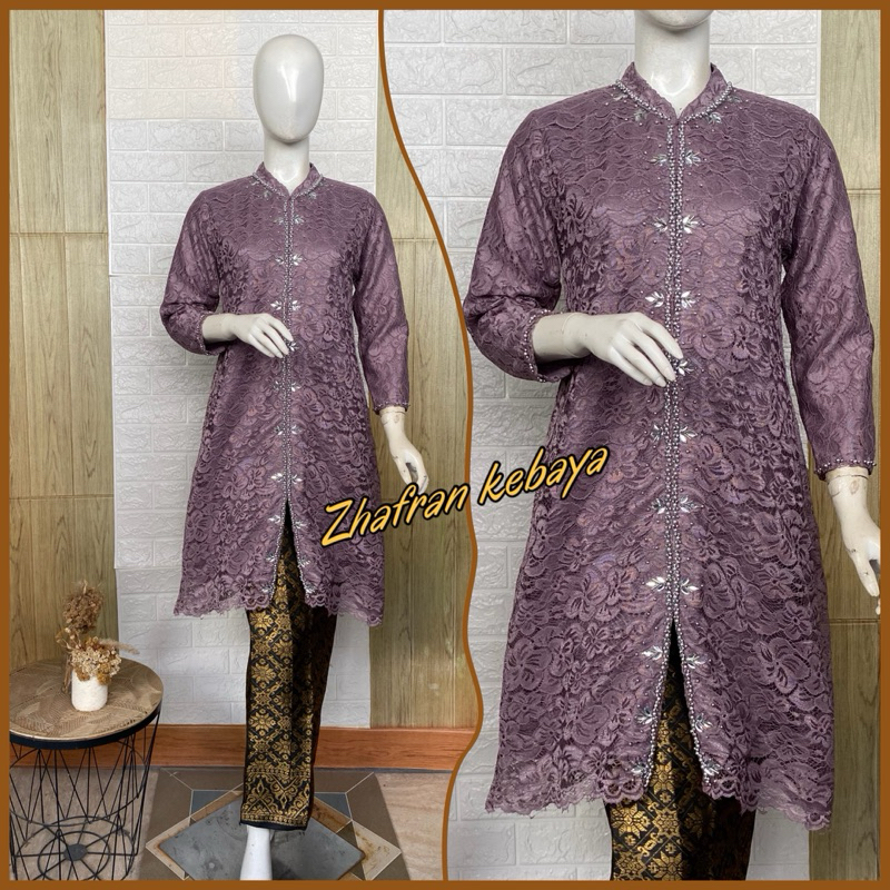 Kebaya Tunik Busui Abaya Brukat payet (Ta)