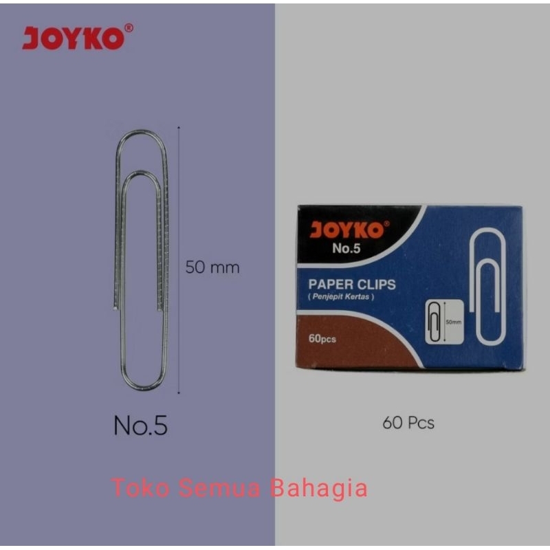 

JOYKO PAPER CLIP NO 5/ JUMBO SIZE / KLIP KERTAS / PENJEPIT KERTAS