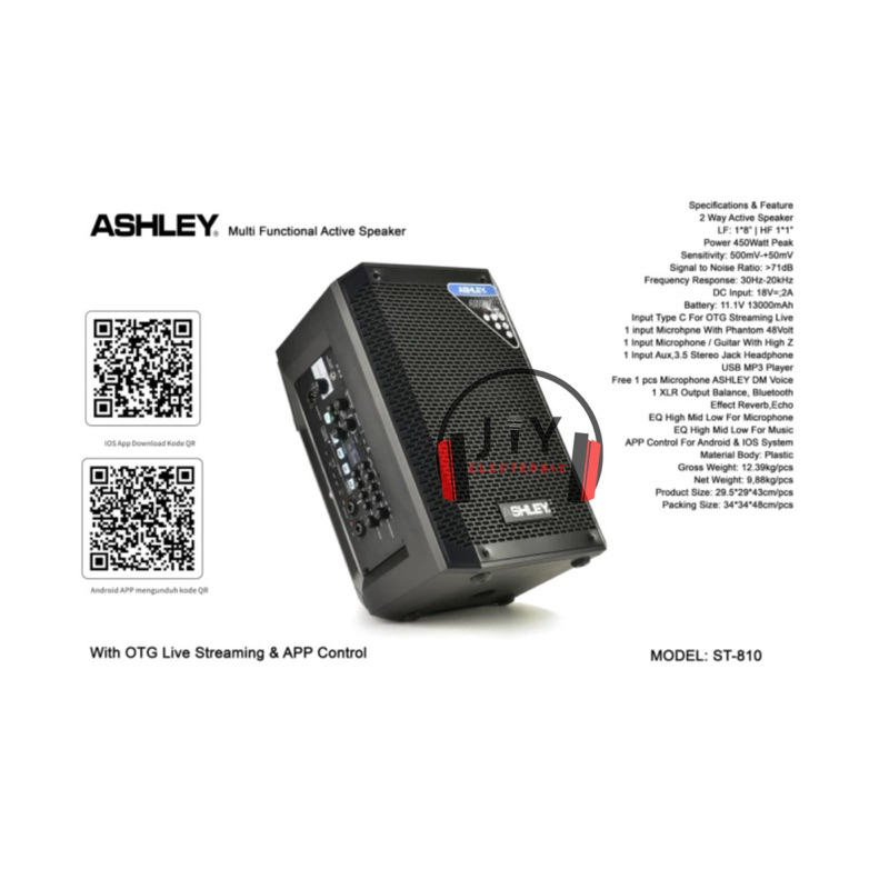 Speaker Portable Meeting Wireless Ashley ST810 ST-810 ST 810