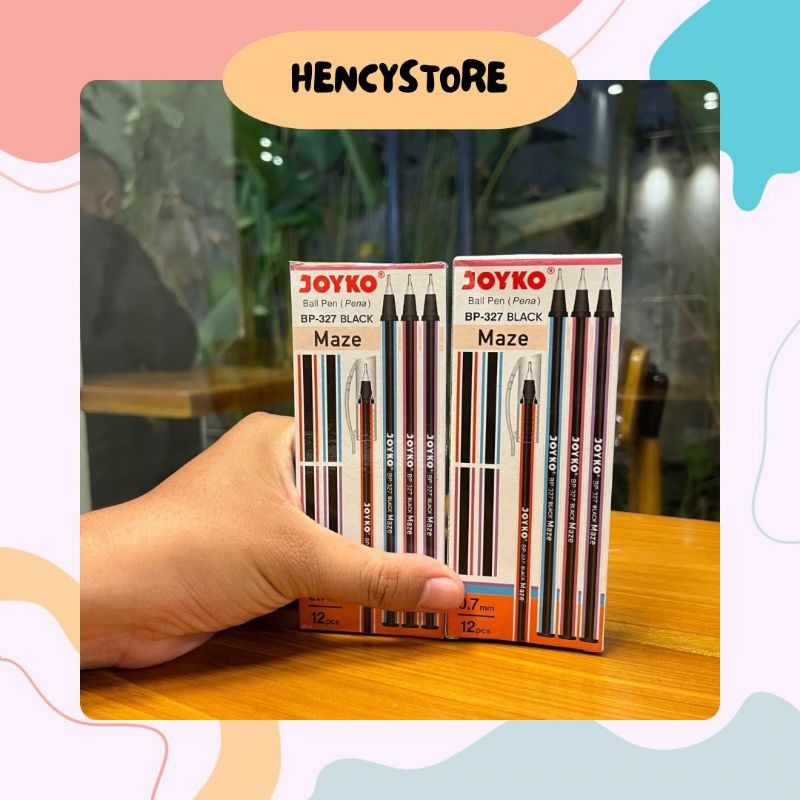 

(HencyStore) JOYKO BALL PEN MAZE BLACK BLUE RED PEN JOYKO HITAM BIRU MERAH 0.7 PEN LILIN BP-327