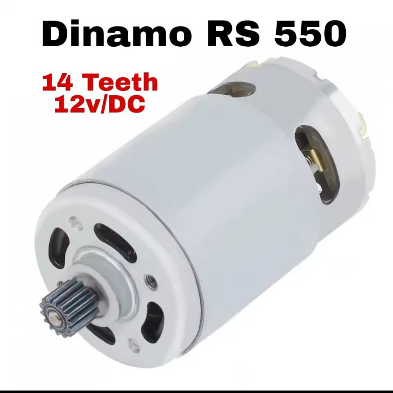 Dinamo DC RS 550 12v DC Gear Teeth Gigi 14 Chainsaw Jet Cleaner Bor Cordless RC DIY