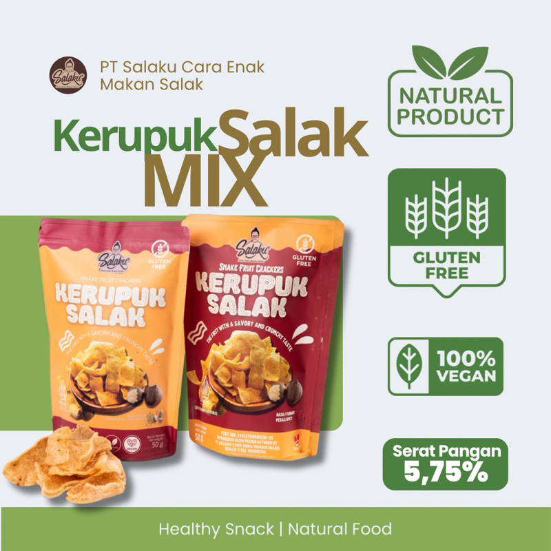 

SALAKU Paket Kerupuk Salak Varian Mix Pedas dan Ori
