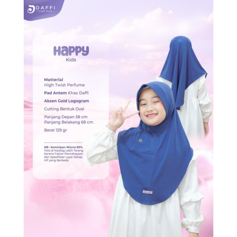 Hijab Daffi Happy Kids Batch 2 hijab anak instan ORI Daffi