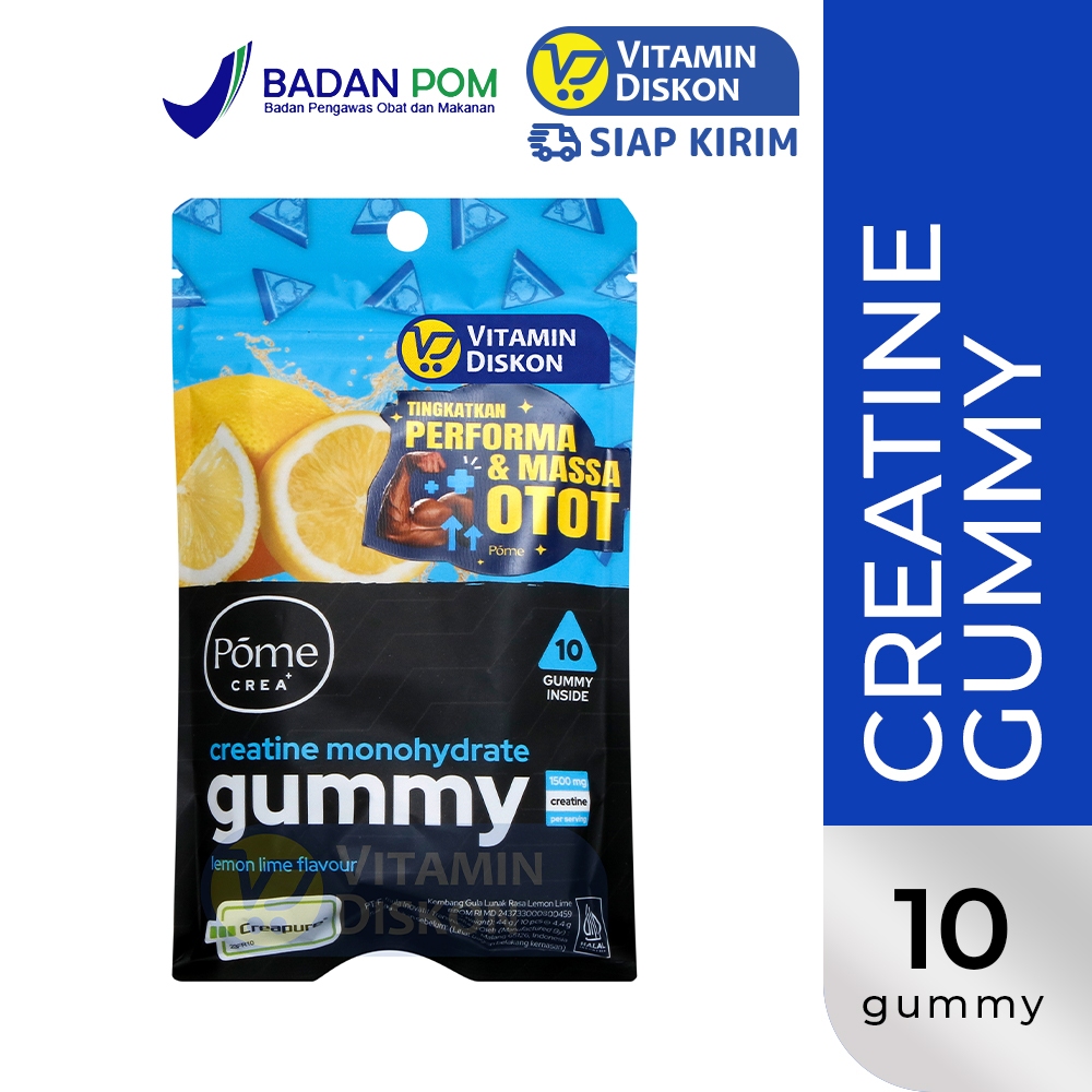 POME CREA+ CREATIN MONOHYDRATE GUMMY | High Protein Creatine Gummy, Kreatin Atlet, Tingkatkan Massa 