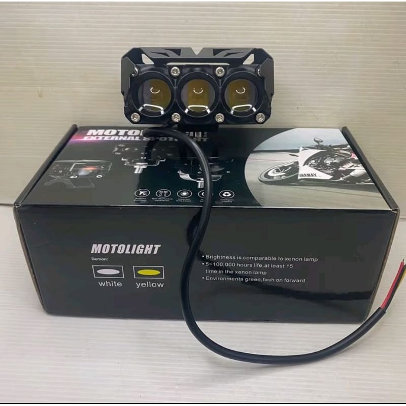 Lampu Tembak LED Laser Lampu Tembak SQL 3 Mata Motor Mobil 12V/24V