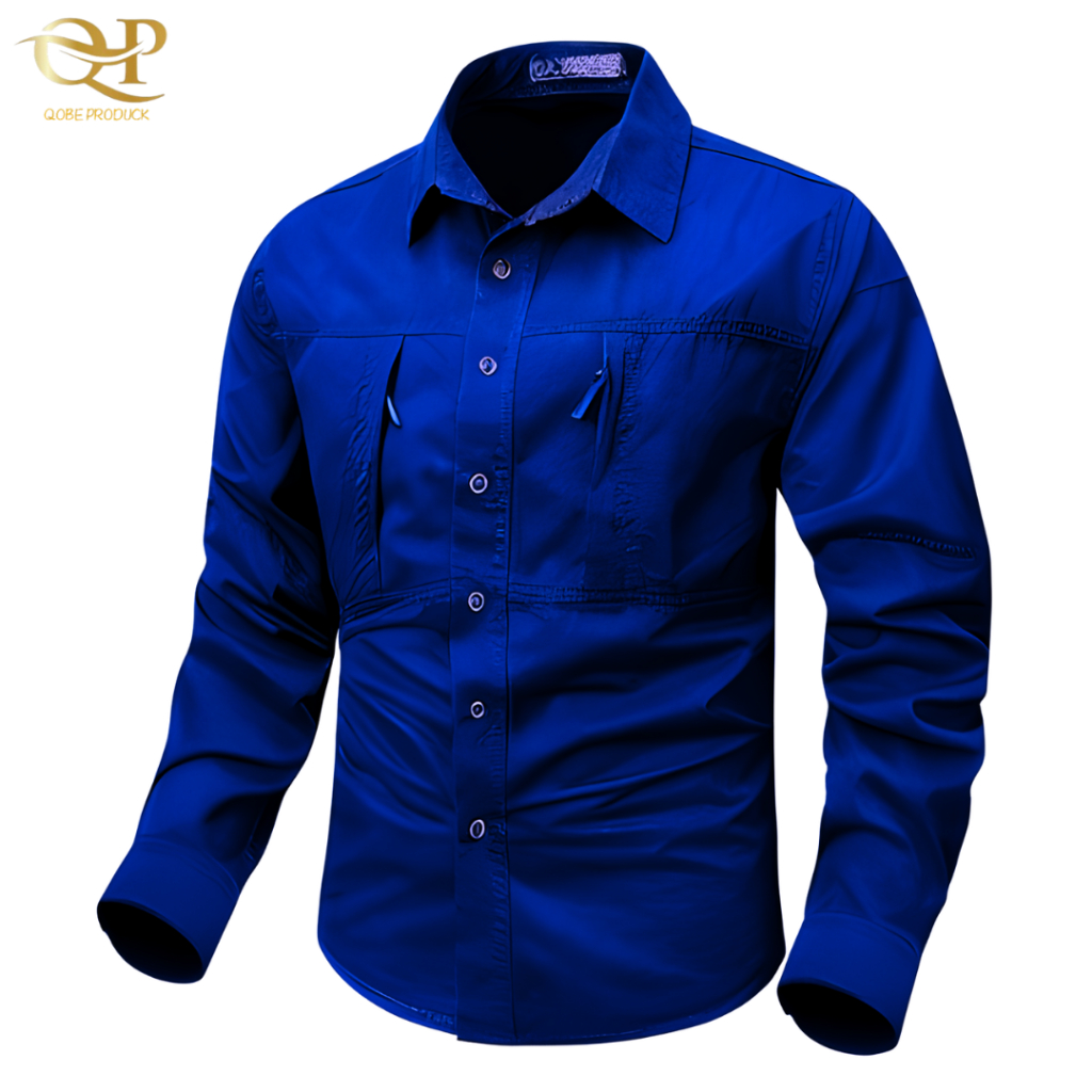 Kemeja Tactical Biru Lengan Panjang / Kemeja Tactical / Kemeja Pria / Kemeja Hitam / Kemeja Tactical